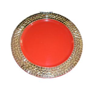 Dernières Assiettes de Chargeur Designer Finition Rouge Assiettes de Chargeur Restaurant Cuisine Traiteur Serveur Plateau de Nourriture Plateau de Chargeur - Product Image 1