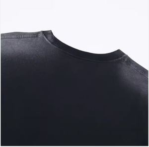 Boxy Fit Sun Faded camisetas de alta calidad 260Gsm algodón pesado camiseta gráfica desgastada Dtg personalizado negro ácido lavado camiseta - Product Image 4