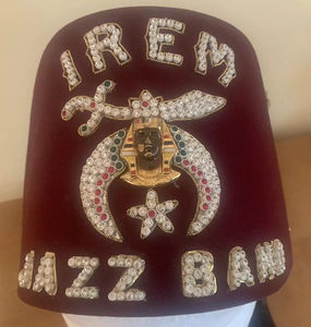 Shriners Fez <b>Band</b> <b>Hat</b> with Jeweled Rhinestone Tassel Pin Vintage Freemasons Masonic <b>Hat</b> High Quality Custom Best Sale Hot Fezz - Product Image 3