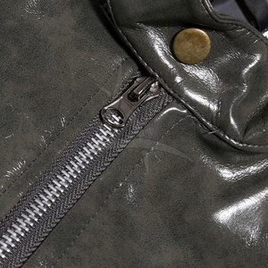 Veste en cuir de vache sur mesure, grande taille, avec logo sur le devant, col montant, respirante, pour homme, usage extérieur en hiver - Product Image 3
