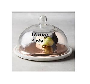 Plateau à gâteaux en marbre de dernière génération avec couvercle en verre, forme ronde, pour fournisseur en gros - Product Image 5