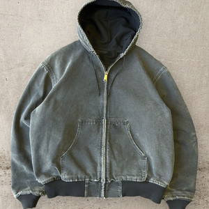 Personnalisé 100% Coton 400 Gsm Pull Lourd pour Hommes XS À Capuche Denim Lavé À L'acide Surdimensionné En Détresse Zip À Capuche Veste - Product Image 1