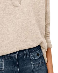Customized Women Green Collared V Neck Knit Sweater Long Sleeve Loose Fit Soft Winter Pullover Casual Elegant Daily Wear Top - Product Image 6