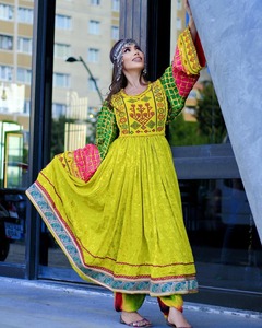 Exquisite Afghan Women Premium Embellished Traditional Chiffon <b>Long</b> Wardrobe Piece Artistic Embroidery for Cultural Programs - Product Image 6