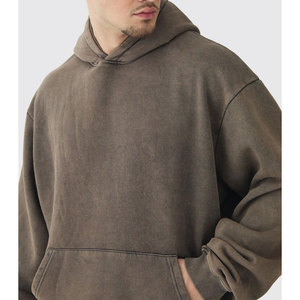 Sweat à capuche surdimensionné pour homme, effet délavé, lourd, respirant, de haute qualité - Product Image 3