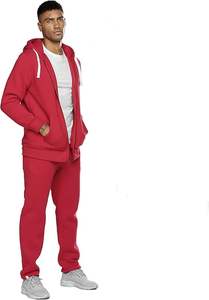 Ensemble de survêtement décontracté en coton 100% pour homme, pantalon droit, 2 pièces, sweat-shirt à capuche ample, pantalon de survêtement à jambes larges - Product Image 3