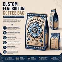 Flat Bottom Biodegradable Kraft Paper Coffee Bags with Valve Unique Stand-Up Pouch Design Tin Tie Foil Lined for Sugar Pet Food