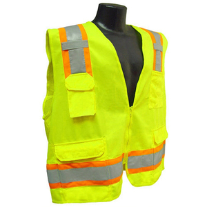Alta visibilidad personalizada al por mayor 100% poliéster con bolsillo y cremallera reflectante seguridad - Product Image 2