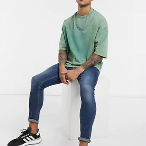 Vêtements de sport T-shirts pour hommes T-shirt ample d'été Impression de logo personnalisé de haute qualité T-shirt long ajusté pour hommes - Product Image 4