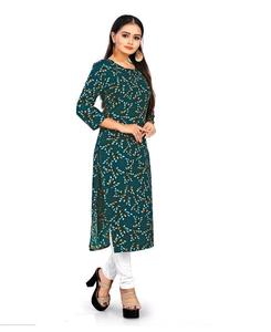 Boutique indienne Prêt-à-porter de créateur Impression numérique Kurti Exclusive Party Collection Crape Exclusive Kurta - Product Image 3