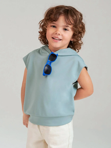 Ensemble deux pièces décontracté à capuche sans manches pour adultes, en coton doux, tenue d'hiver unisexe - Product Image 6