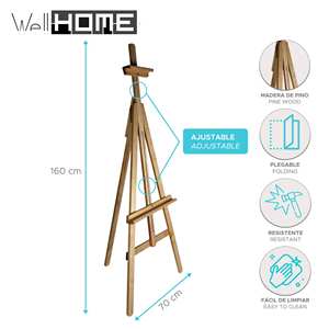 WELL HOME Cavalletto per Pittori 70x160cm, Supporto di Alta Qualità per Opere d'Arte - Product Image 2
