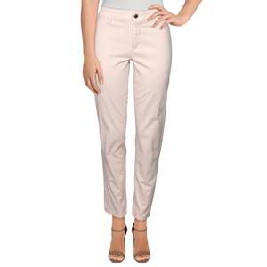 Calvin Klein Women's Blush Denim Mid-Rise Straight Leg <b>Jeans</b> Breathable Gothic High Street Utility <b>Elastic</b> <b>Waist</b> Button Size 12 - Product Image 1