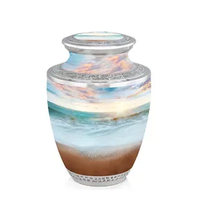 Cremation <b>Urn</b> for Adult Human Ashes <b>Large</b> Handcrafted Funeral Memorial with Elegant Design - Product Image 5