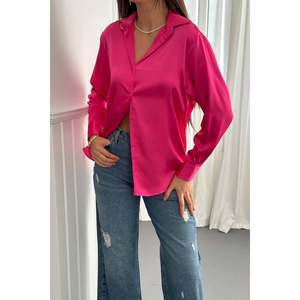 <span class=keywords><strong>Camisa</strong></span> de Satén <span class=keywords><strong>Fucsia</strong></span> - <span class=keywords><strong>Fucsia</strong></span> - Product Image 4