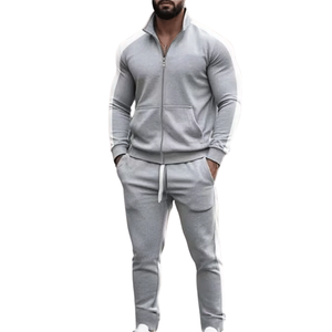 Survêtement athlétique haute Performance haut à glissière et bas de jogging tenue de survêtement 2 pièces pour hommes - Product Image 2