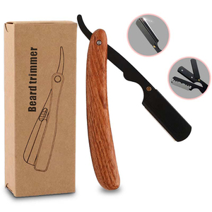 Maquinilla de afeitar recta de peluquero de acero inoxidable de alta calidad para afeitar maquinilla de afeitar con mango de madera de un solo borde - Product Image 6