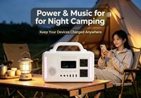 Stasiun Daya Portabel 300W dengan Speaker Bluetooth Terintegrasi, Powerwall LiFePO4, MSDS, UN38.3