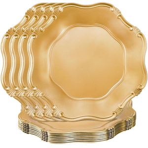Assiette de présentation dorée en métal au design moderne et élégant, forme irrégulière faite à la main pour la décoration de table de banquet, hôtel, restaurant - Product Image 5