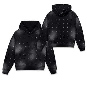 Sudadera con Capucha de Invierno Impermeable de Alta Calidad para Hombre, con Pedrería, Estilo Urbano, Sudaderas con y sin Capucha para Hombre - Product Image 1