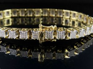 S925 Sterling <b>Silver</b> Gold Plated Moissanite Diamond Classic Bracelet <b>for</b> <b>Men</b> Handmade Iced Out Jewelry - Product Image 3
