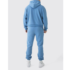 Ensemble de survêtement en coton lourd de haute qualité, ample et surdimensionné, avec jogging gaufré pour homme, streetwear imprimé, taille plus, automne - Product Image 2