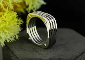 925 argent unisexe multicouche grosse bague de pouce plaqué rhodium délicat Original Moissanite diamant élégant cadeau pour lui elle - Product Image 4