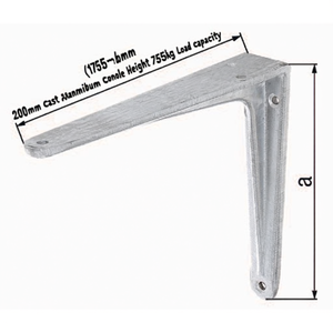 Soporte de Consola de Aluminio Fundido de 200 mm, 175 mm de Altura, Capacidad de Carga de 75 kg - Product Image 3