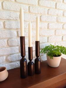 Candelabro de Madera Natural de Alta Calidad, Portavelas Rústico para Velas de Té y Velas de Pilar, Decoración del Hogar - Product Image 5