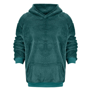 Pulls à capuche en fourrure pour l'automne et l'hiver, deux poches sur le devant, coupe ajustée, mode, chauds et confortables, pulls à capuche en fourrure pour hommes - Product Image 1