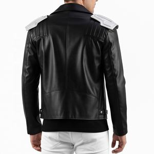 Chaqueta de Motociclista de Cuero Vacuno Genuino Premium para Hombre, Chaqueta Negra Vintage, Chaqueta de Motociclista Ajustada para Hombre - Product Image 2