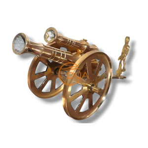 ปืนใหญ่ทองเหลืองขนาดเล็ก ปืนใหญ่ตกแต่งสไตล์โบราณ ของตกแต่งพร้อมรูปปั้น ปืนใหญ่จิ๋วสำหรับตกแต่งบ้าน - Product Image 6
