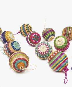 Ensemble écologique de boules de Noël en jonc de mer, arbre suspendu pour les vacances de Noël, décoration de la maison/SISU - Product Image 2
