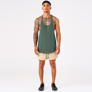 Débardeur de sport confortable en coton et bambou, doux et extensible, avec découpes profondes aux bras, sans manches, personnalisable, OEM, marque privée, fabricant d'usine - Product Image 5