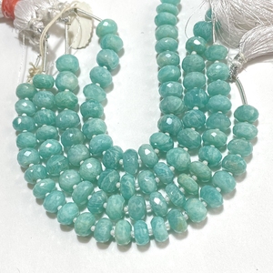 Venta al por mayor 8-9MM Amazonita Facetada Rondelle Forma Cuentas de piedras preciosas verdes para la fabricación de joyas - Product Image 1
