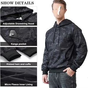 Sweat à capuche camouflage pour homme de qualité supérieure, tissu de qualité supérieure, service OEM, dernier design, sweat à capuche le plus vendu, logo personnalisé - Product Image 4