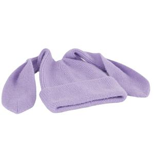 Gorro suave de lana con Orejas de conejo colgantes largas, gorro de punto cálido para otoño e invierno, gorro bonito de dibujos animados, gorro jacquard - Product Image 5