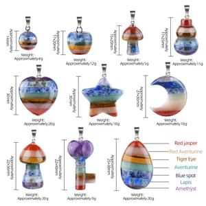 7 चक्र पत्थर पेलेंट नेकलेस नेकलेस हाथ से बना चिकित्सा क्रिस्टल नक्काशी महिलाओं के पुरुषों के लिए आध्यात्मिक उपहार - Product Image 3