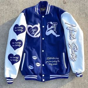 Chaquetas universitarias de estilo Letterman de lana para hombre de la mejor calidad, nueva colección, manga de cuero de vaca, bordado 3D, invierno de calle alta - Product Image 3