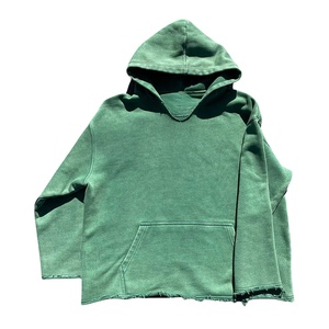 Sudaderas con Capucha Efecto Desgastado por el Sol, Color Verde Bosque, Personalizadas para Invierno, Fabricante de Sudaderas con Capucha Lavadas y de Talla Grande con Impresión de Logotipo OEM - Product Image 1
