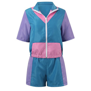 Conjunto corto cortavientos personalizado de alta calidad para mujer, ropa de calle de nuevo diseño 2025, conjunto de pantalones cortos de chándal cortavientos - Product Image 6