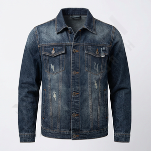 Chaqueta Vaquera Reversible de Invierno con Cuello Alto y Forro Polar, Talla Grande, Pedido Mínimo Bajo, Personalizable, Color Negro - Product Image 1