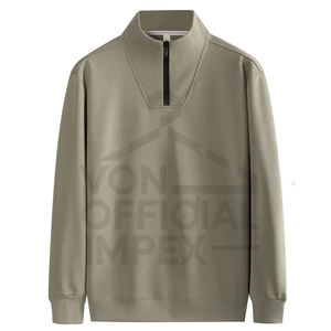 Sweat-shirt à demi-zip de couleur différente personnalisé Offre Spéciale nouveau design hiver basiques coton mélangé confortable sweats à demi-fermeture éclair - Product Image 1