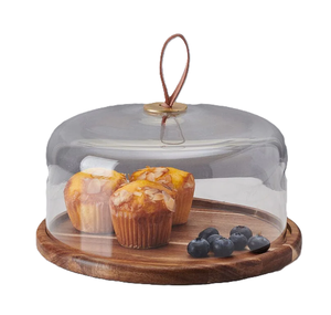 Classic Wood <b>Cake</b> Stand with <b>Glass</b> <b>Dome</b> Dessert <b>Cake</b> Stand for Kitchen & Table Top Decorative Purpose <b>Cake</b> Stand - Product Image 5