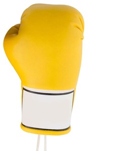 Gants de kick-boxing durables en gros, jaunes, en PVC avec matériau PU, équipement d'entraînement gratuit pour le karaté et les arts martiaux, à lacets - Product Image 6
