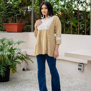 Essential Cotton Short Top Comfortable Soft Fabric Casual Everyday Wear Modern Womens Style Maruti Fashion Indian Kurta/<b>Kurti</b> - Product Image 6