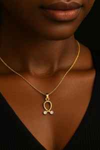 Pendentif en forme de boucle de ruban en argent sterling 925 plaqué or 14 carats rhodié, minimaliste, avec zircon cubique, bijoux de luxe chrétiens - Product Image 3