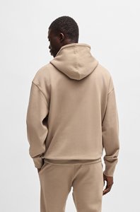 Sudadera con capucha Beige para hombre con puños elásticos a juego Joggers mezcla de algodón pesado 2 piezas cálido invierno moda urbana chándal - Product Image 4