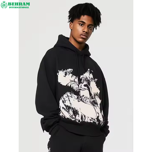 Sudadera con Capucha para Hombre, 360 GSM, Lavado Ácido, Hombros Caídos, Poliéster/Algodón, Invierno, Impresión de Logos DTG DTF, Felpa - Product Image 4