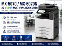 Photocopieur multifonction couleur A3 d'occasion MX5070 MX6070N 50-60 ppm, imprimante duplex, scanner, machine de bureau professionnelle